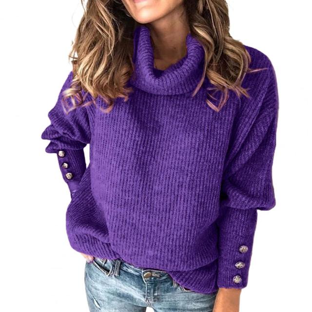 Dame Oversized Genser Turtleneck Moderne Stil 5