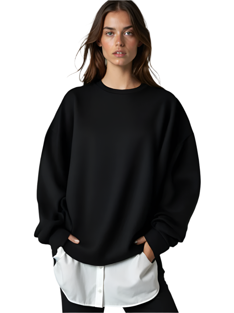 Dame Oversized Genser i Myk Materiale 0