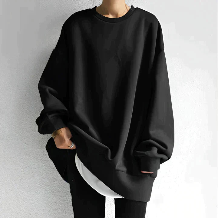 Dame Oversized Genser i Myk Materiale 1