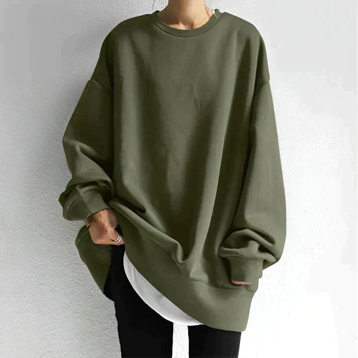 Dame Oversized Genser i Myk Materiale 2