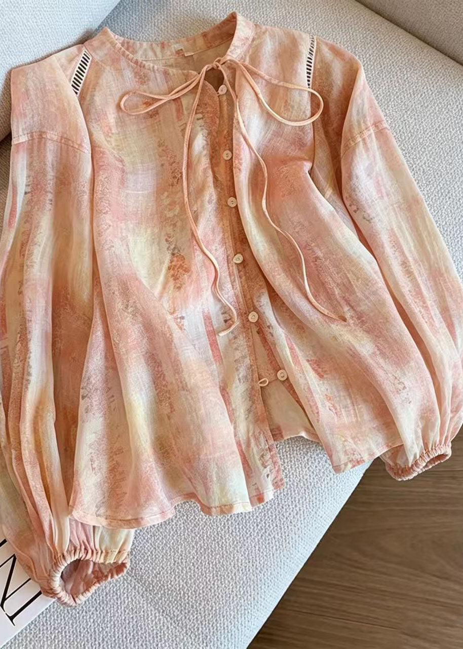 Dame Oversized Skjorte Med Trykk Sommerstil 1