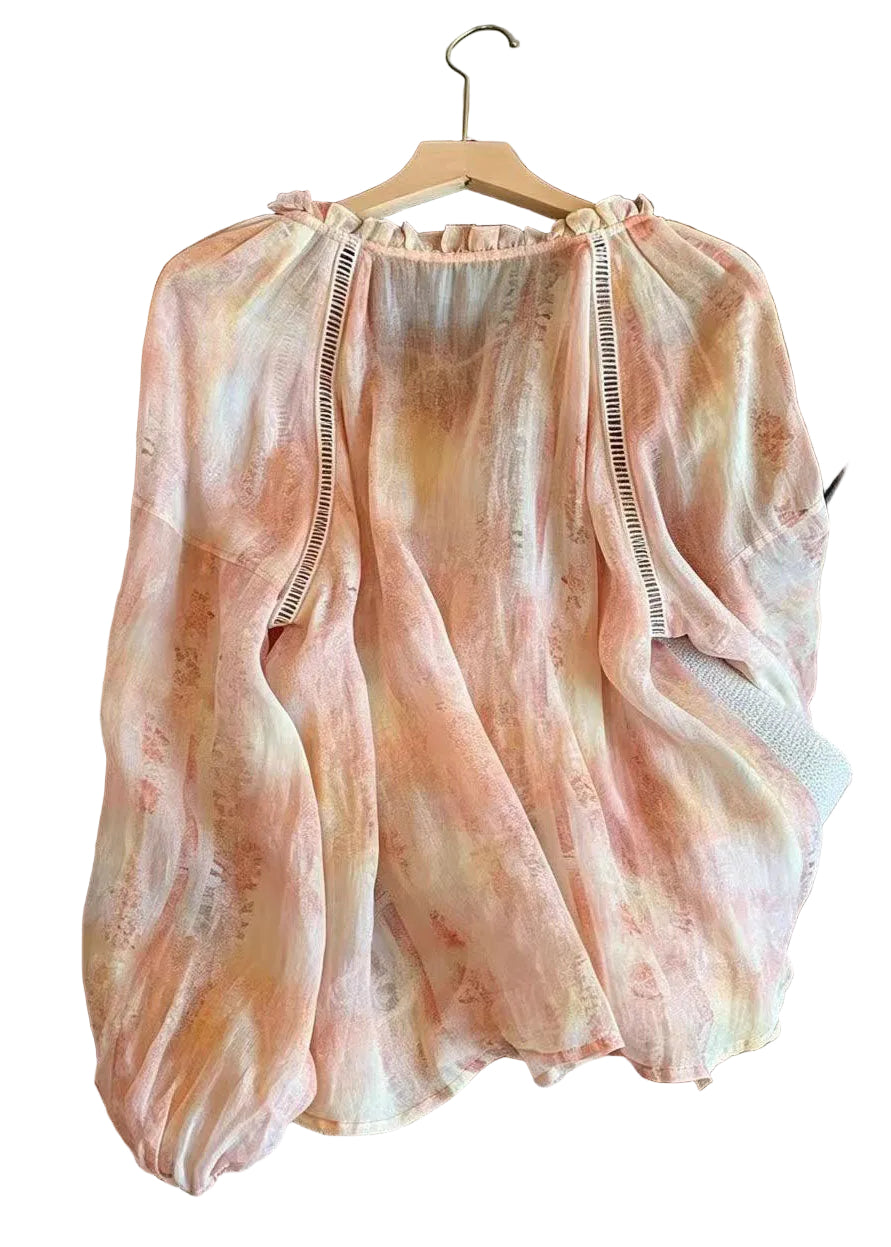 Dame Oversized Skjorte Med Trykk Sommerstil 2