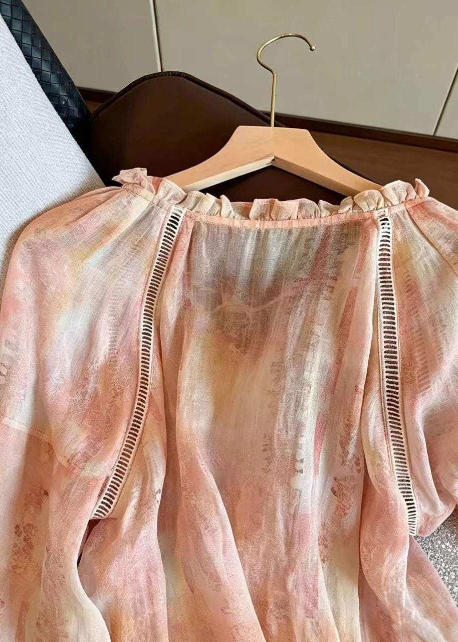 Dame Oversized Skjorte Med Trykk Sommerstil 4