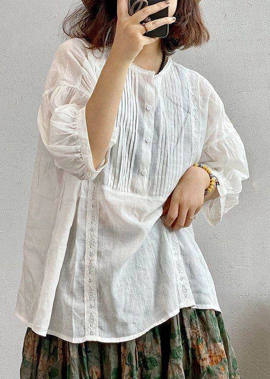 Dame Oversized Skjorte Rynket Stil 1