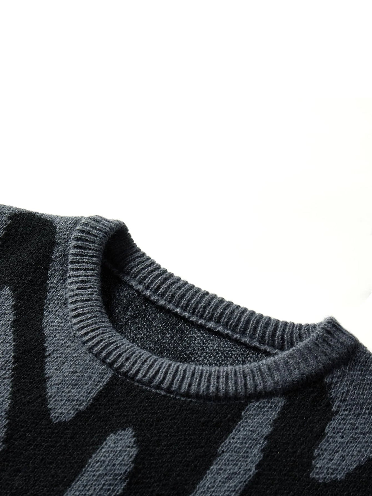 Dame Oversized Strikkegenser Abstrakt Mønster Moderne Stil 3