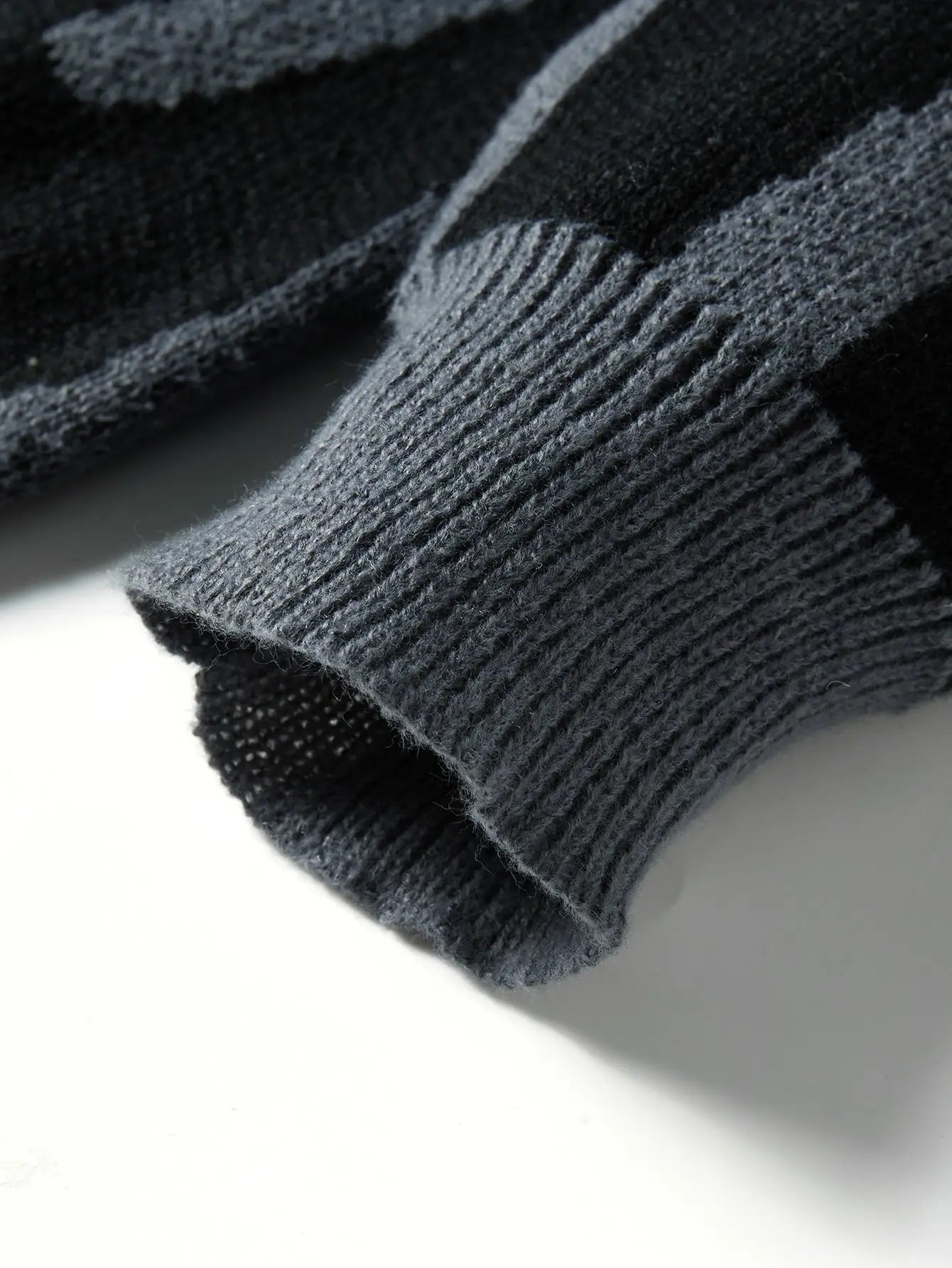 Dame Oversized Strikkegenser Abstrakt Mønster Moderne Stil 4