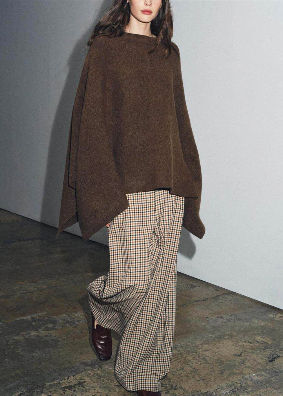 Dame Oversized Strikket Topp med Kappeermer 0