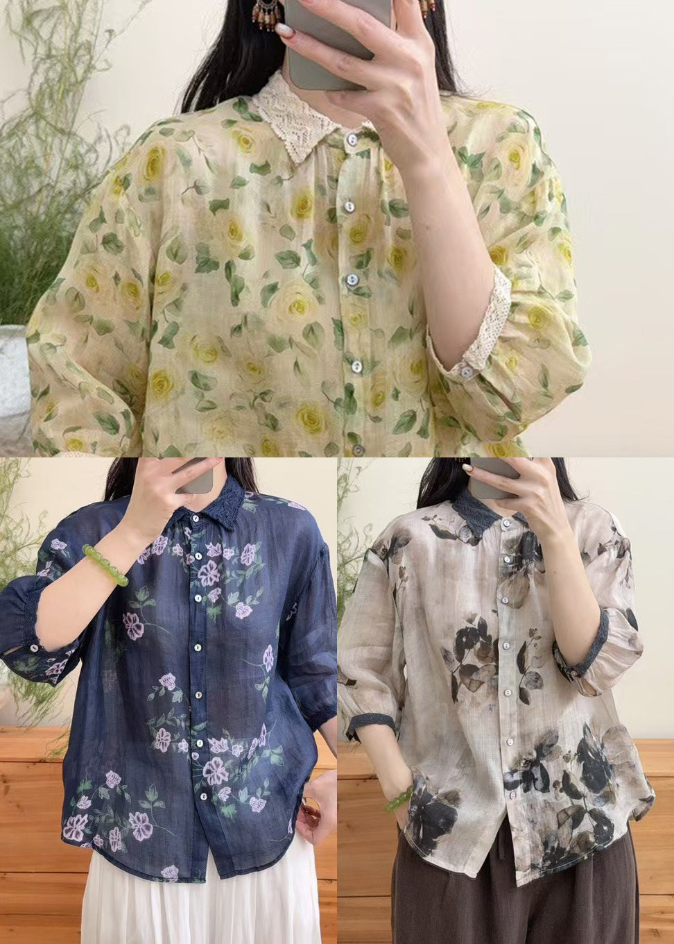 Dame Oversized Topp med Trykk 4