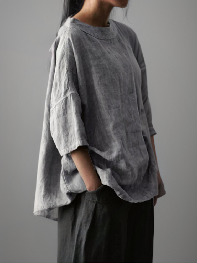 Dame Oversized Tunika med Båthals 1