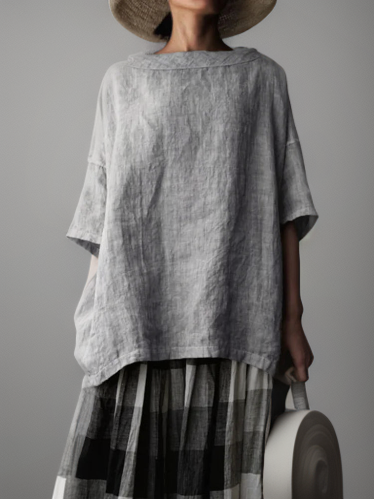 Dame Oversized Tunika med Båthals 2