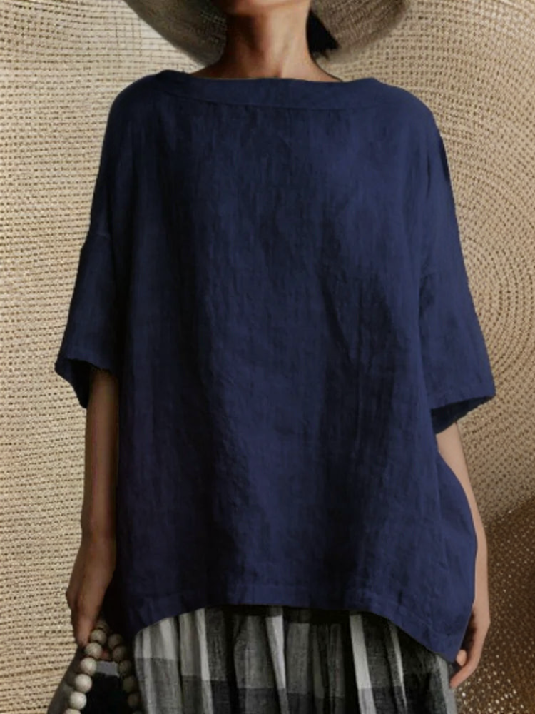 Dame Oversized Tunika med Båthals 5