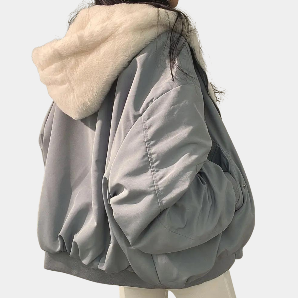 Dame Oversized Vinterjakke Trendy Design 1