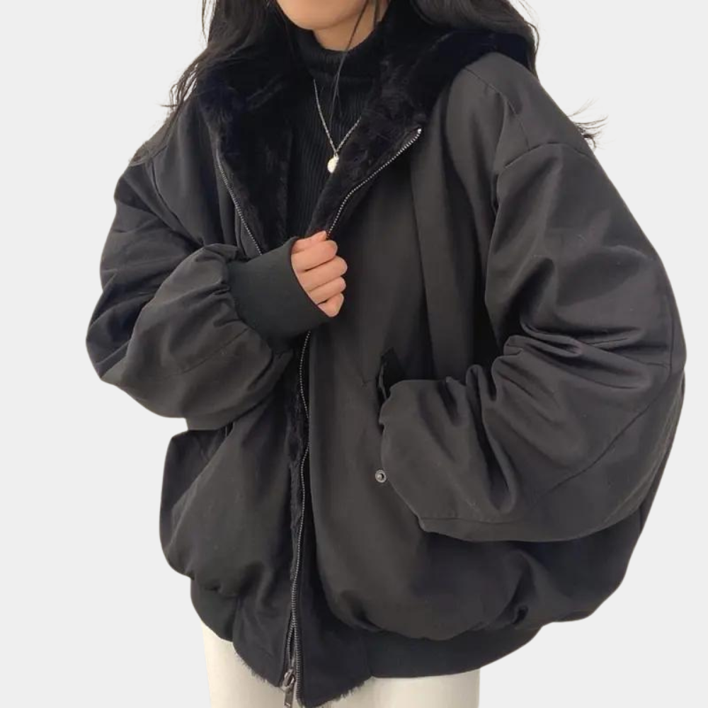 Dame Oversized Vinterjakke Trendy Design 3