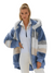 Dame Padded Plush Frakk med Kontrastdesign 0