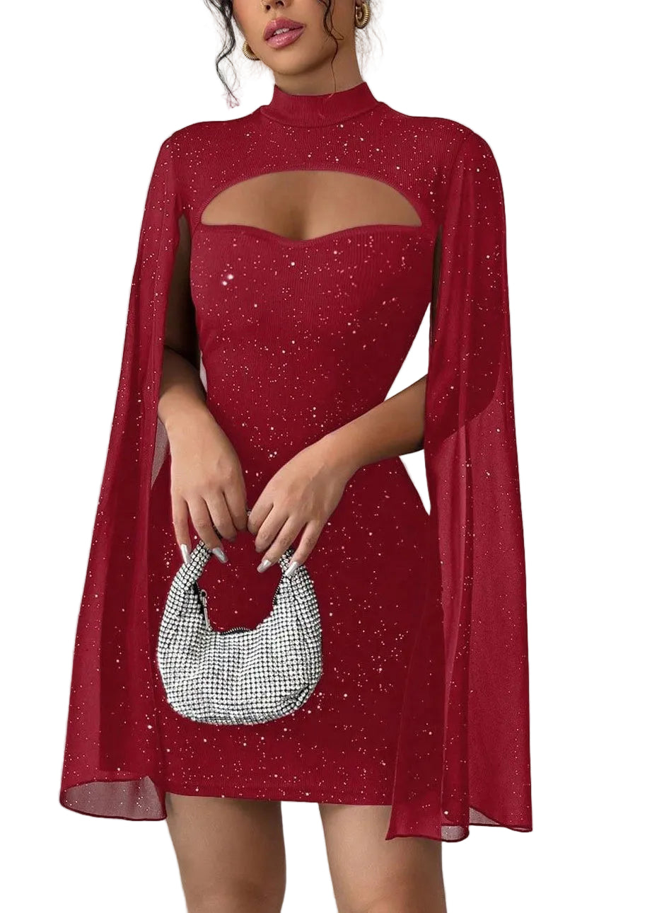 Dame Paljettkjole med Mid Cape Design 0