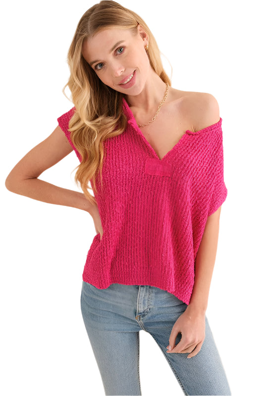Dame Patch Uten Ermer Genser Fuchsia 0