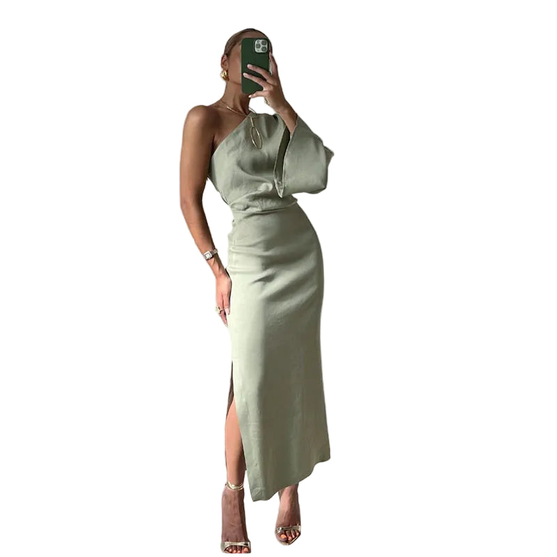 Dame Plissert Sommerkjole Casual Lang Stil 0