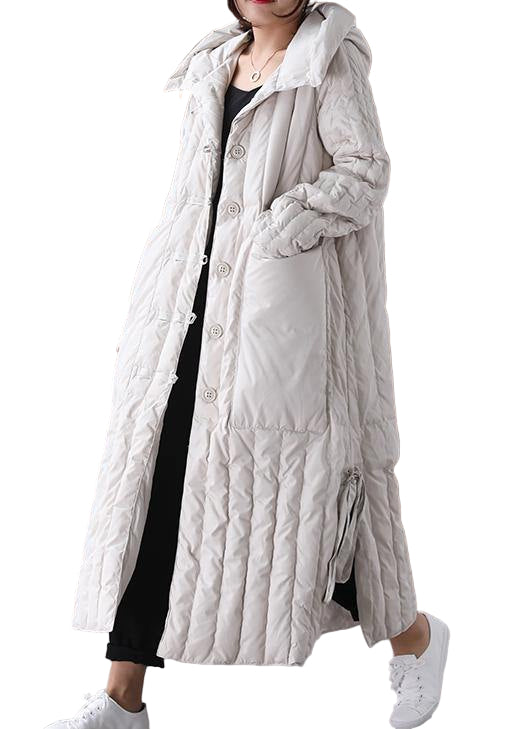 Dame Plus Size Vinter Frakk med Hette og Store Lommer 0