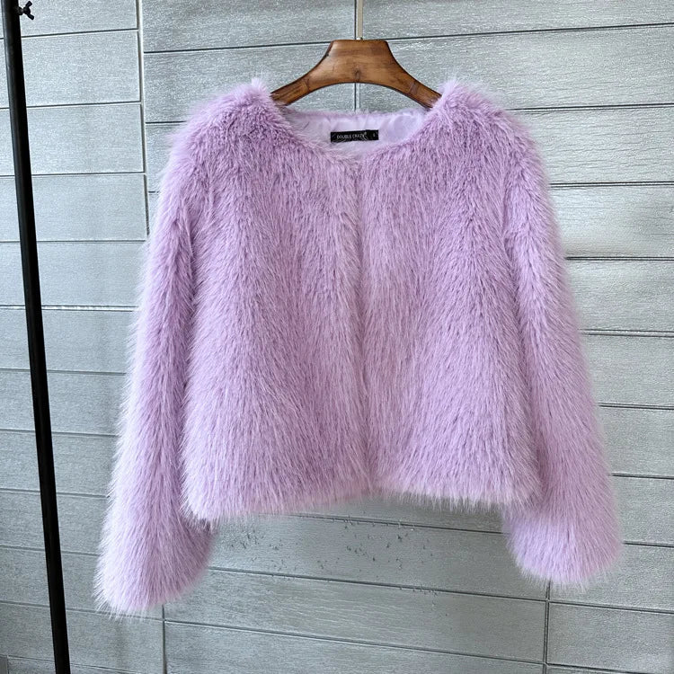 Dame Plysj Kåpe Glamourøs 4