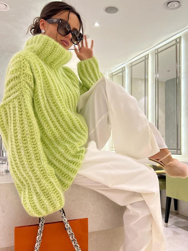 Dame Pullover Genser med Lange Ermer i Fluffy Design 8