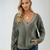 Dame Pullover Strikket med V-hals og Detaljerte Ermer 1