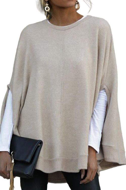 Dame Pullover med Batwing Ermer Casual 0