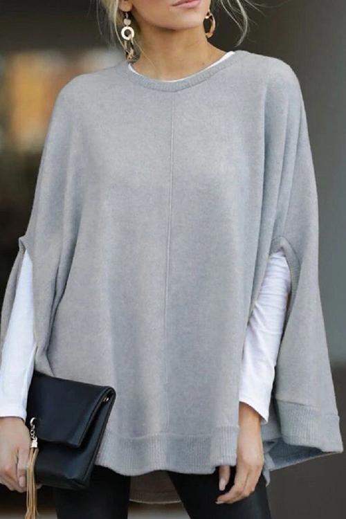 Dame Pullover med Batwing Ermer Casual 3
