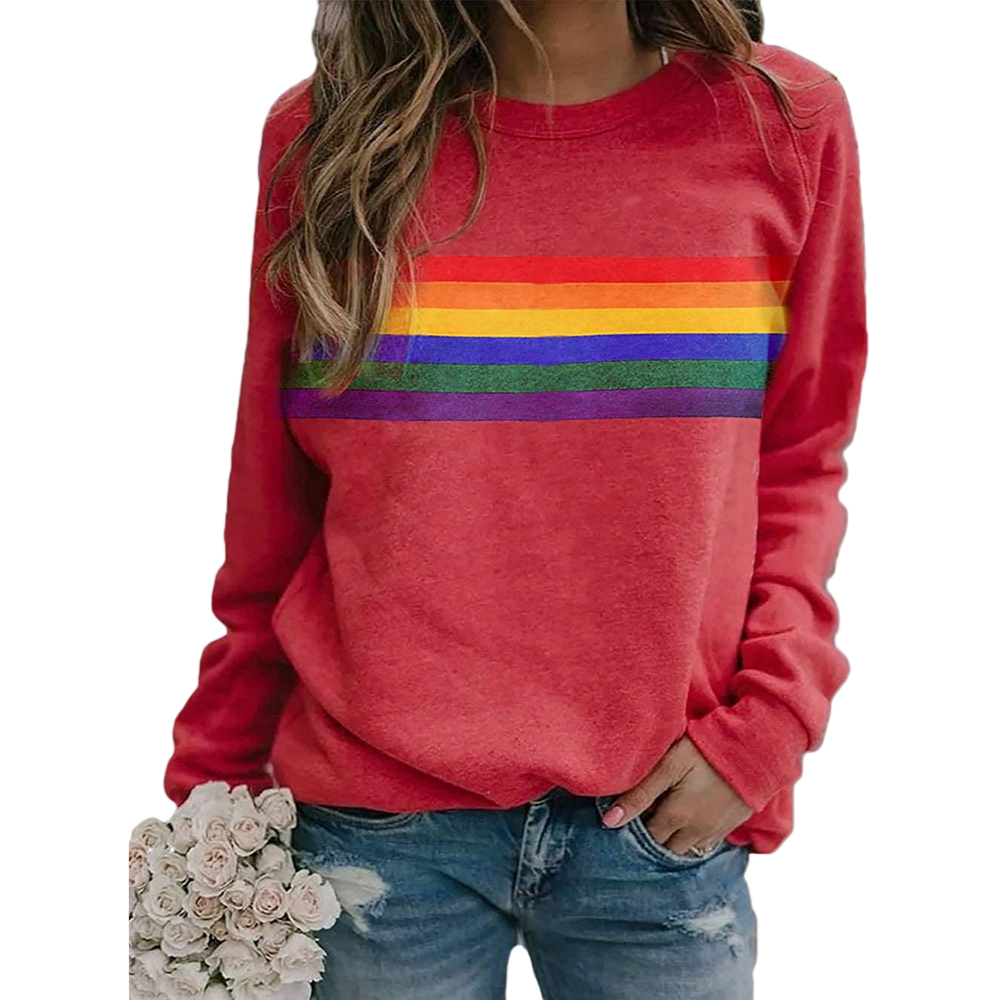 Dame Pullover med Regnbuemønster 0