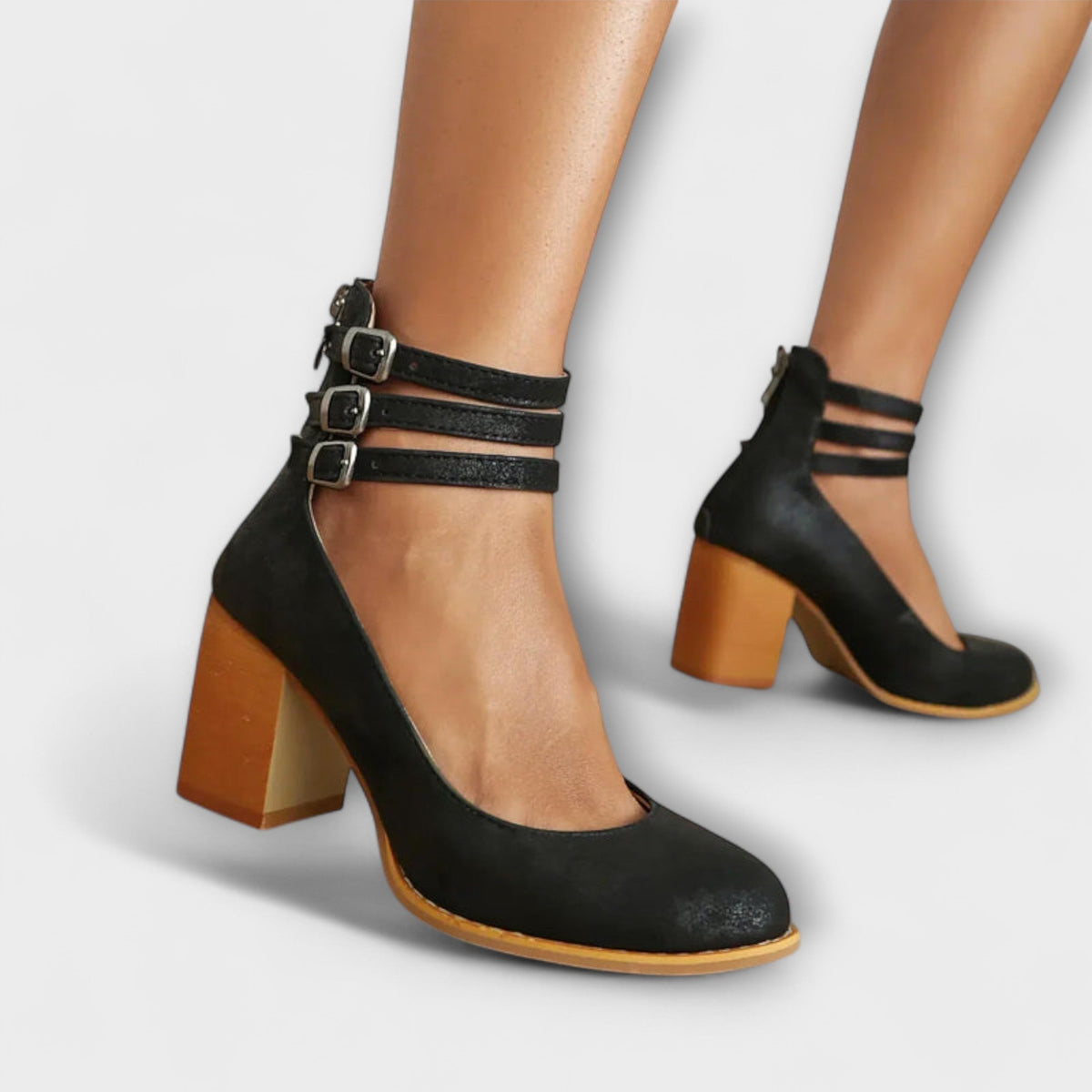 Dame Pumps Ankelstropp Blokkhæl Moderne Design 4
