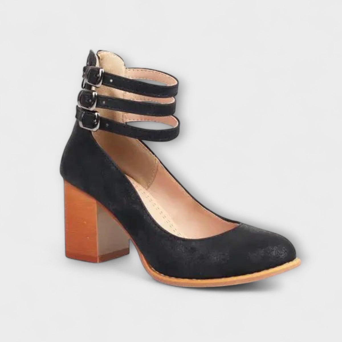 Dame Pumps Ankelstropp Blokkhæl Moderne Design 6