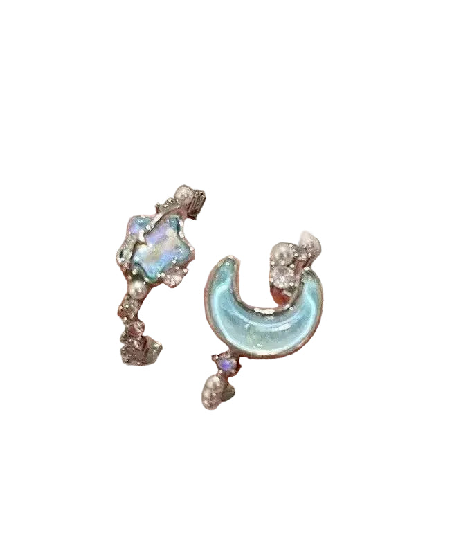 Dame Ring Sett Måne og Stjerne Design 0