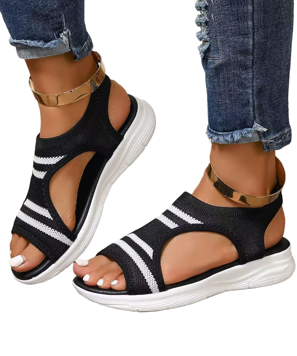 Dame Sandaler Åpen Design med Pustende Mesh 1