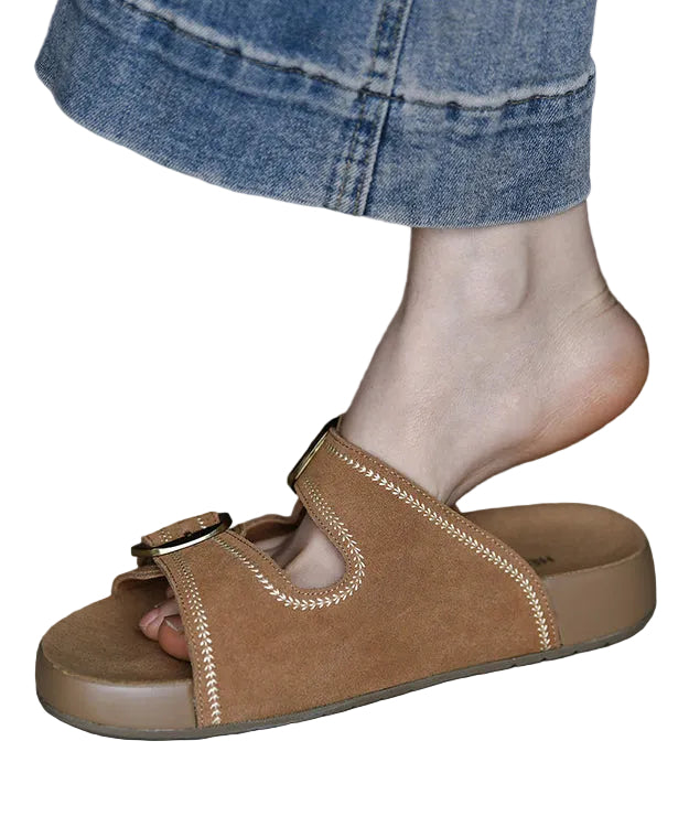Dame Sandaler Boho Stil med Spennestropp 0