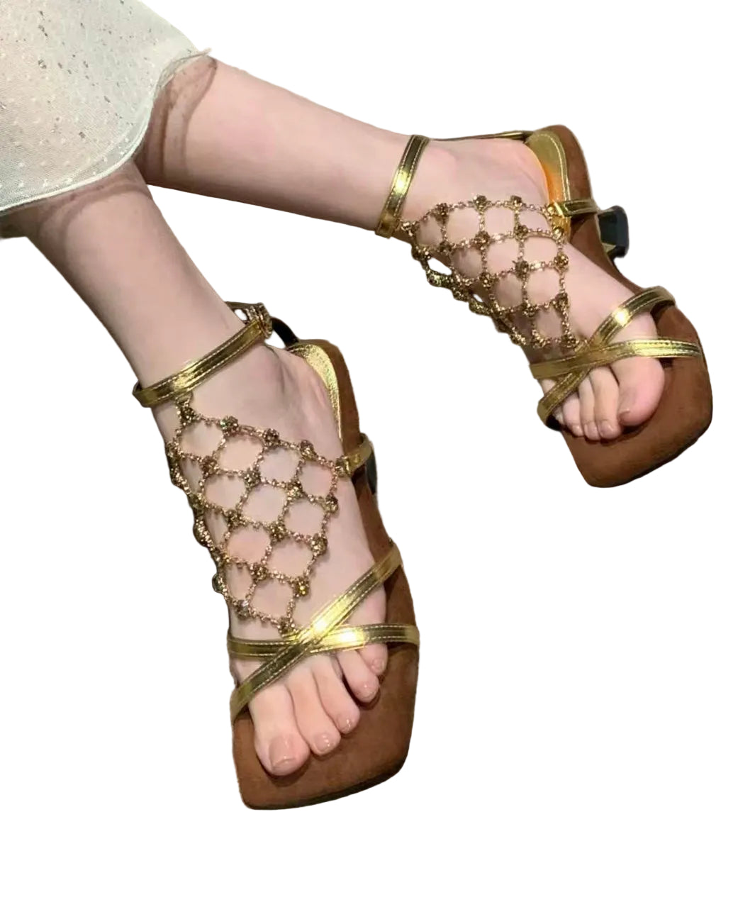 Dame Sandaler Chunky Hæl Glitrende Design 2