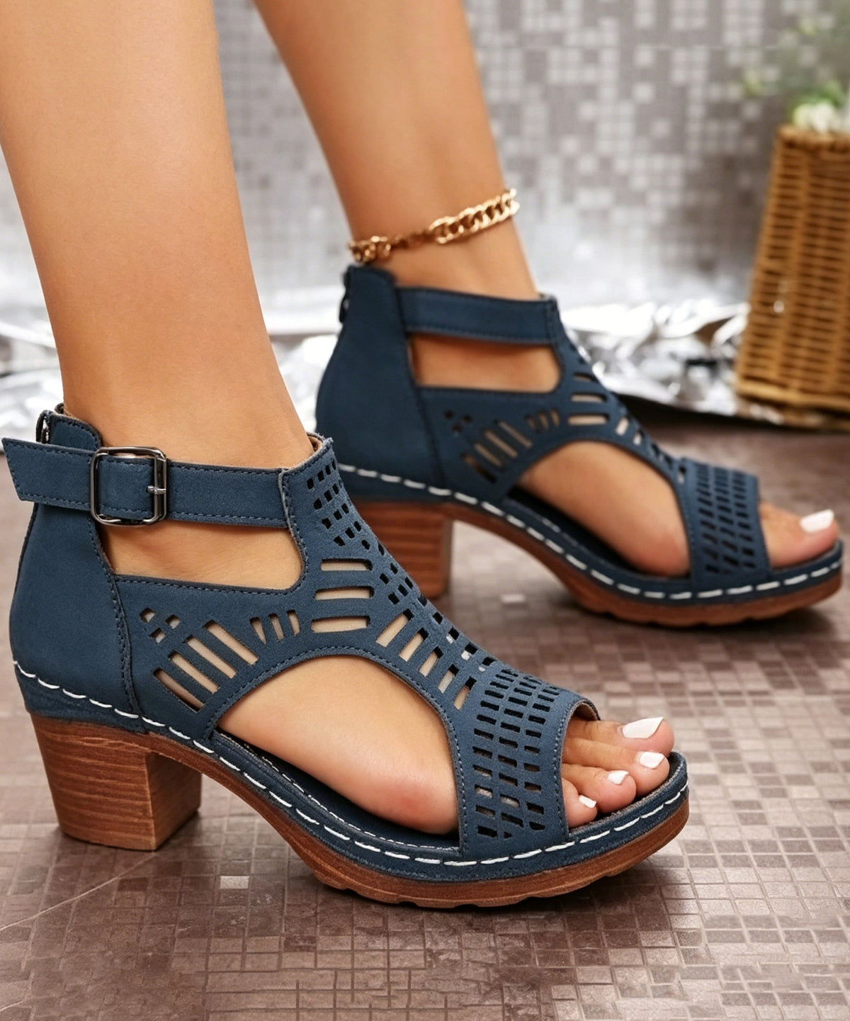 Dame Sandaler Chunky med Hule Detaljer 0