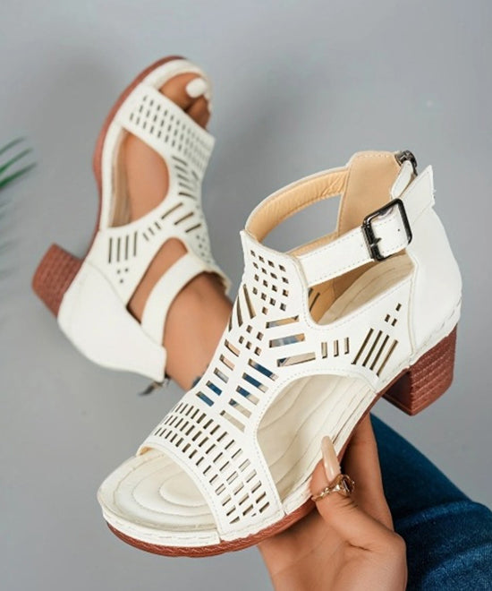 Dame Sandaler Chunky med Hule Detaljer 4