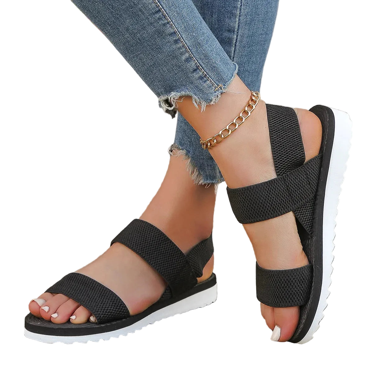Dame Sandaler Flate med Antiskli Design 0