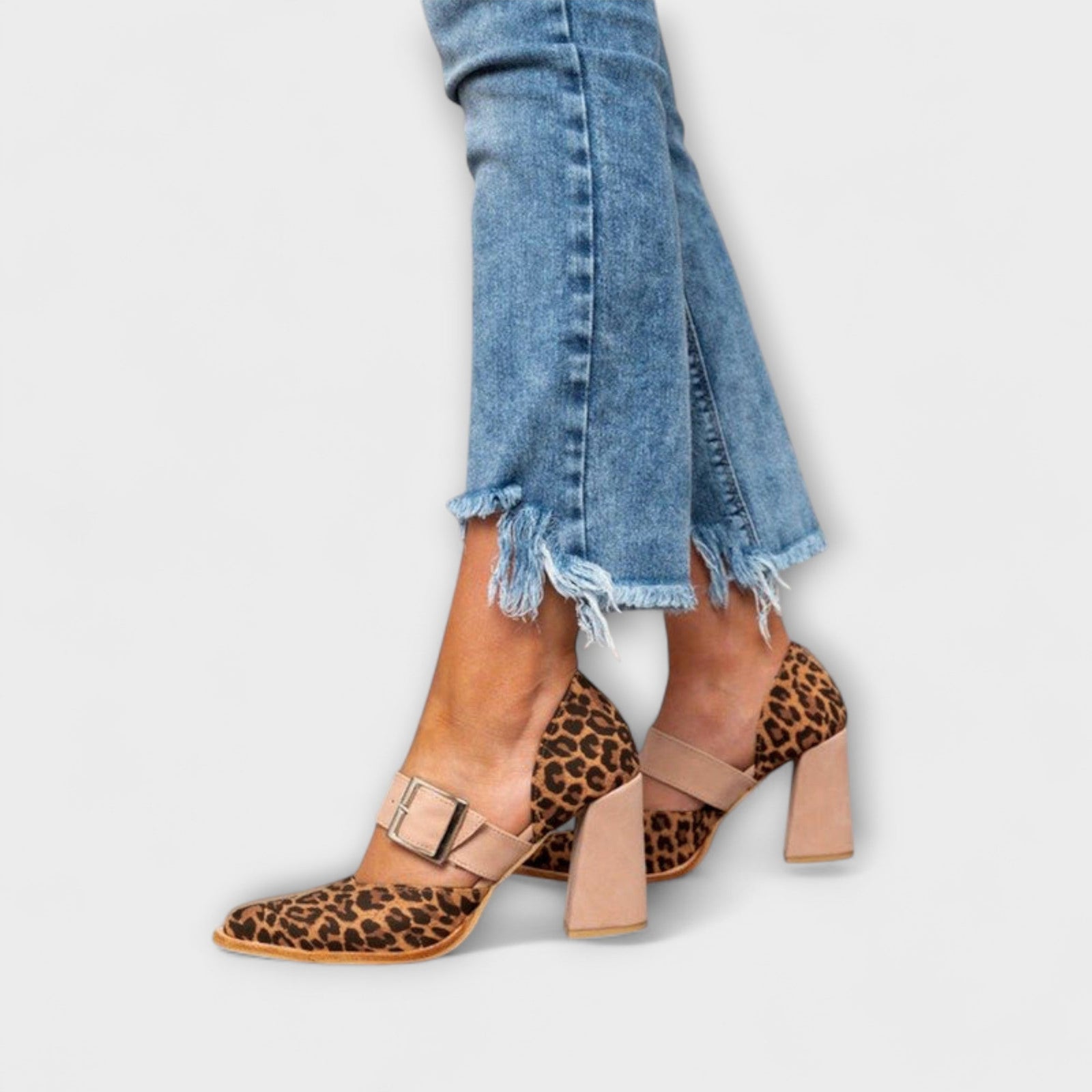 Dame Sandaler Leopardmønster Høy Hæl 1