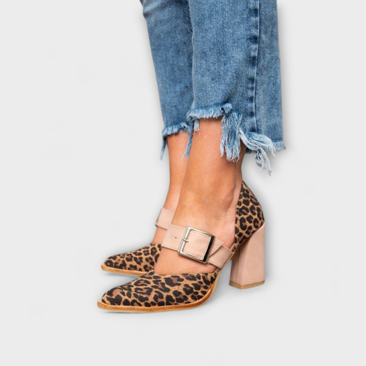 Dame Sandaler Leopardmønster Høy Hæl 2