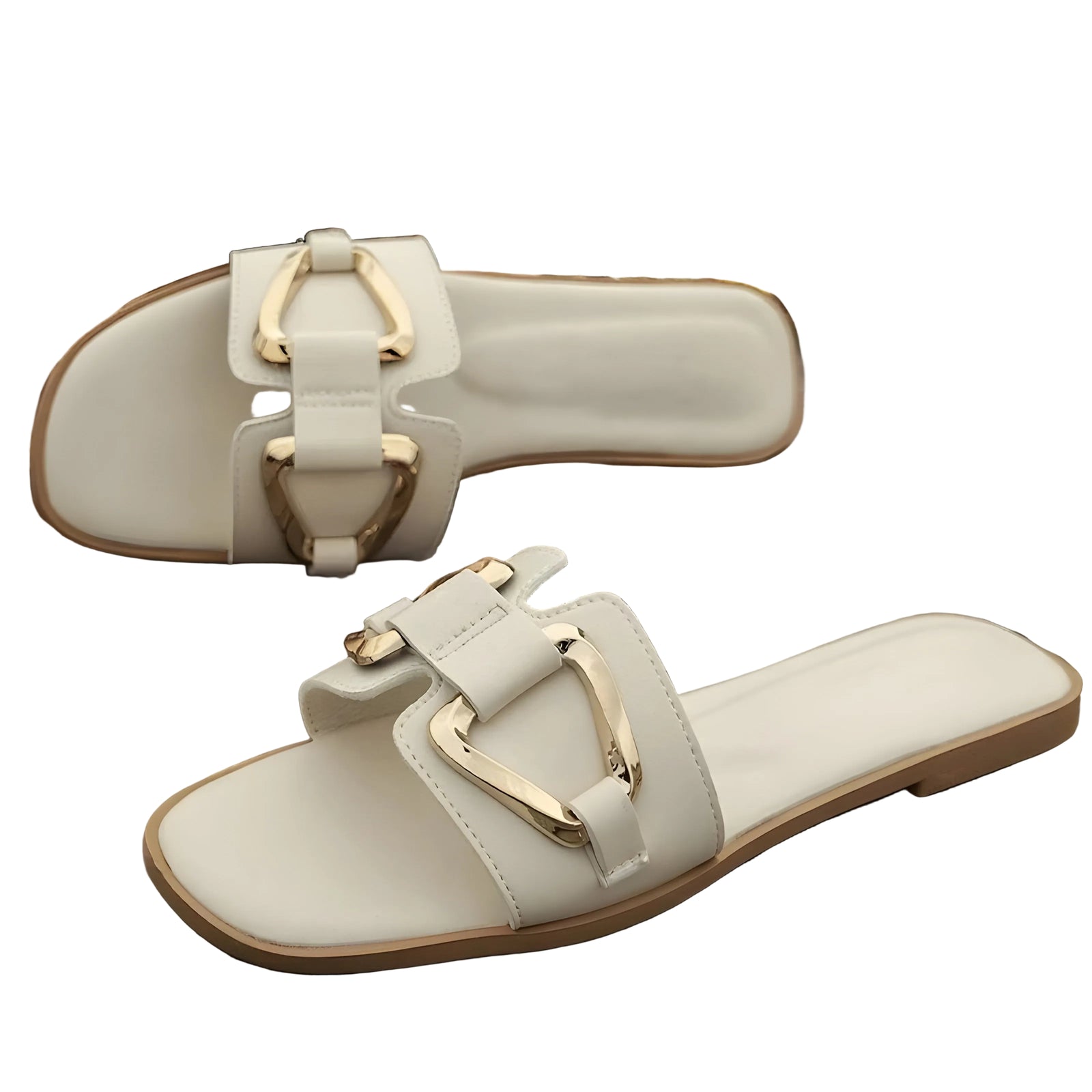 Dame Sandaler Med Gullspenne Uformell Stil 3
