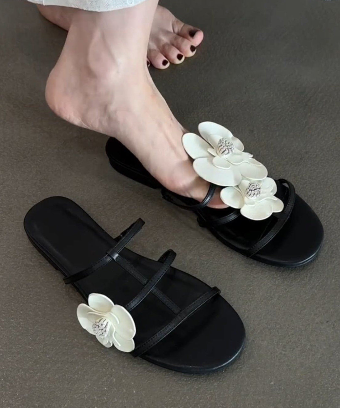 Dame Sandaler Peep Toe Blomsterdesign 3