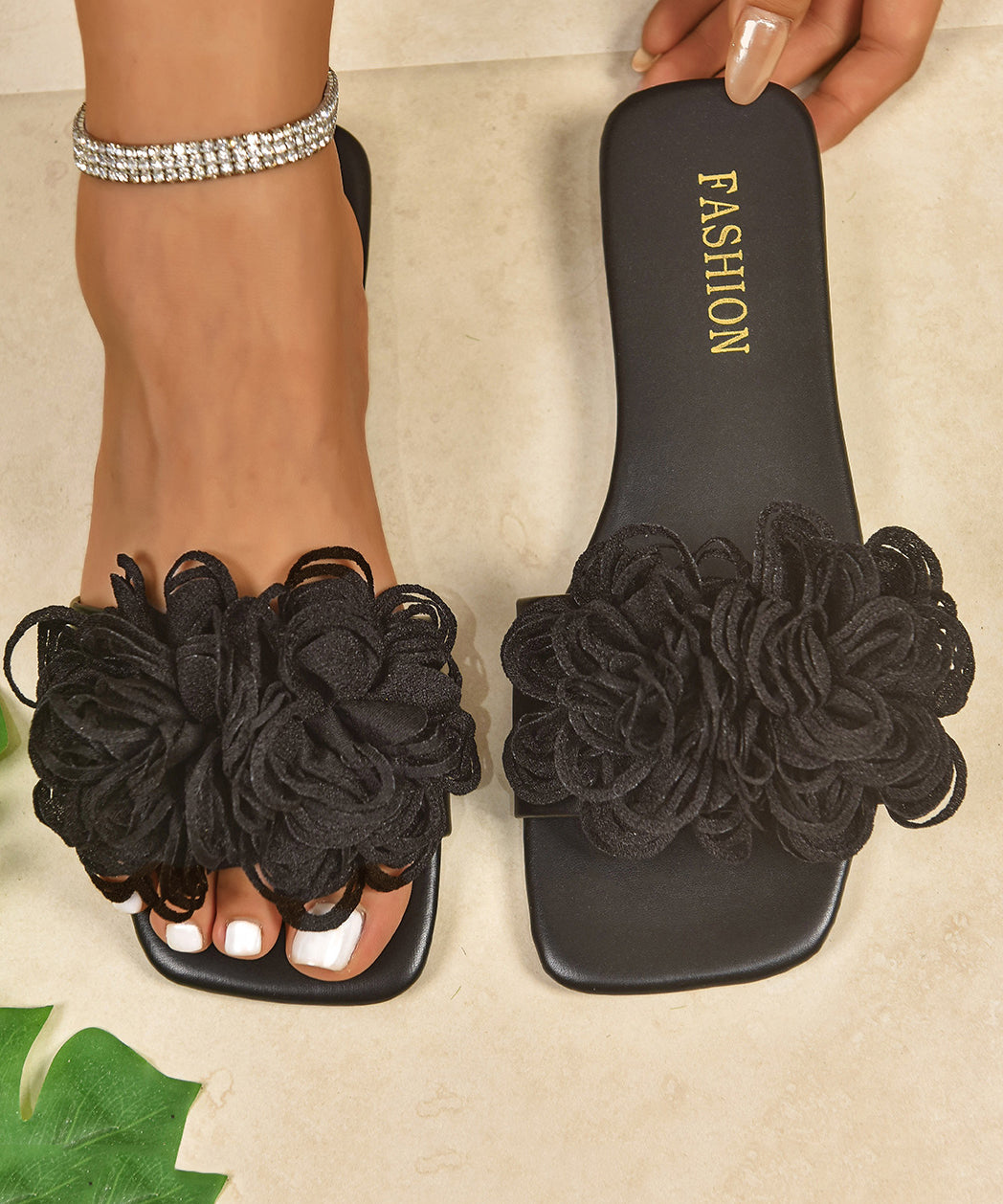 Dame Sandaler Peep Toe med Blomsterdesign 4