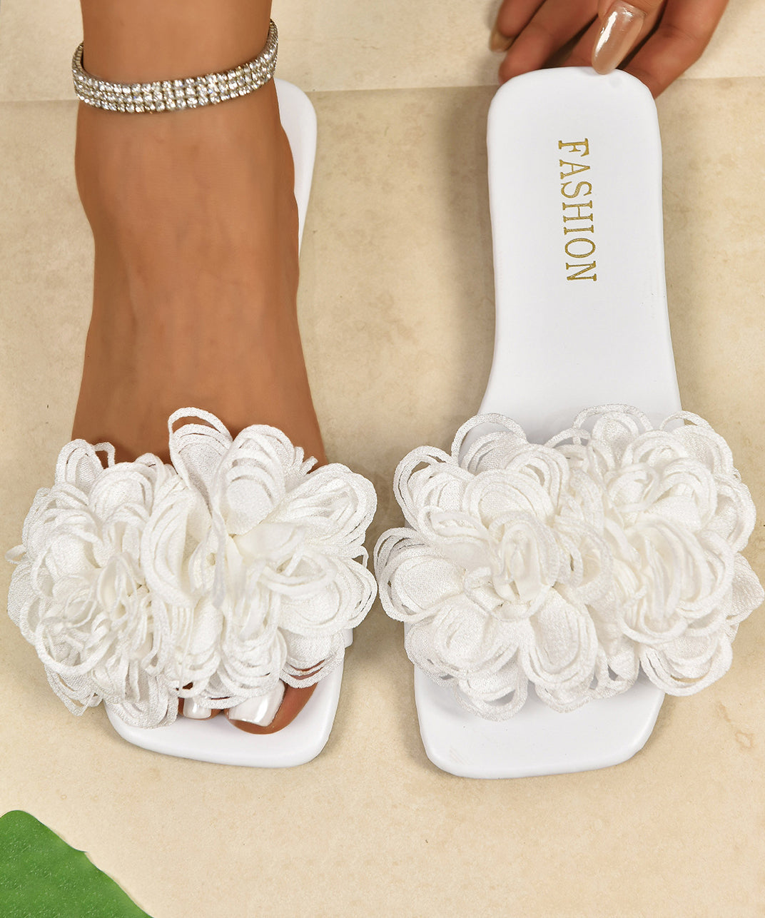 Dame Sandaler Peep Toe med Blomsterdetaljer 4