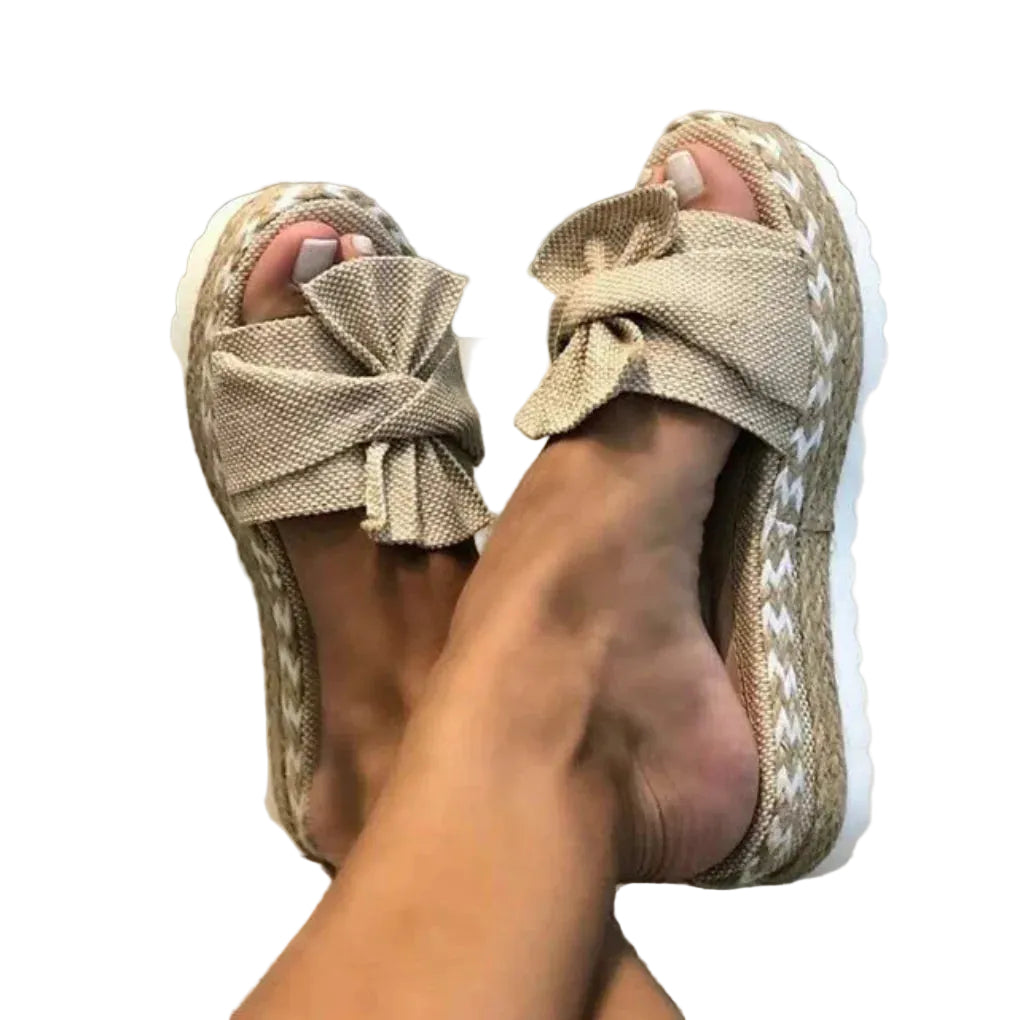 Dame Sandaler Plattform med Sløyfe og Åpen Tå Design 0