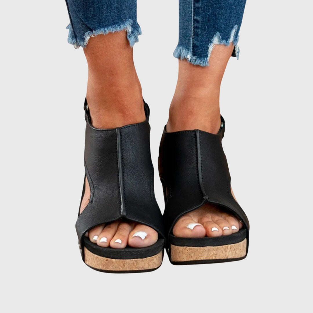Dame Sandaler med Justerbar Spennelukking Kilehælsdesign 4