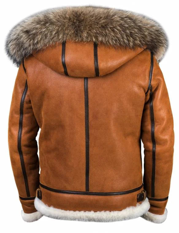 Dame Saueskinnsjakke med Pelshette 3