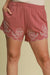 Dame Shorts Blomsterbroderi Linblanding Pustende Design 2