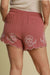 Dame Shorts Blomsterbroderi Linblanding Pustende Design 4