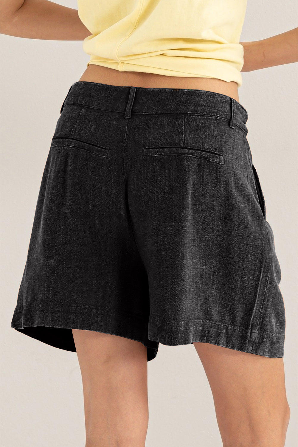 Dame Shorts Høyt Liv Plisseringer Rayon Lin 1