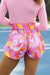 Dame Shorts med Smock Midje og Abstrakt Mønster 1